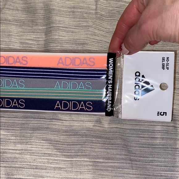 Adidas Creator Hairband 5 Pk Peach/Gray/Navy/Teal - Picture 3 of 6